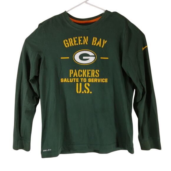 Green Bay Packers Nike tshirt mens M Medium green on field apparel salute to - Picture 1 of 12